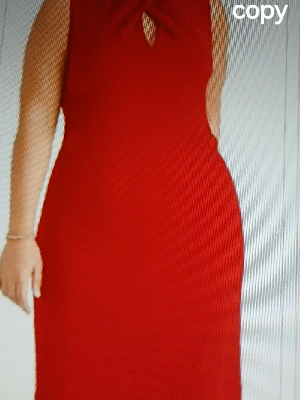 RACHEL Rachel Roy Sleeveless Rich Red Midi Dress